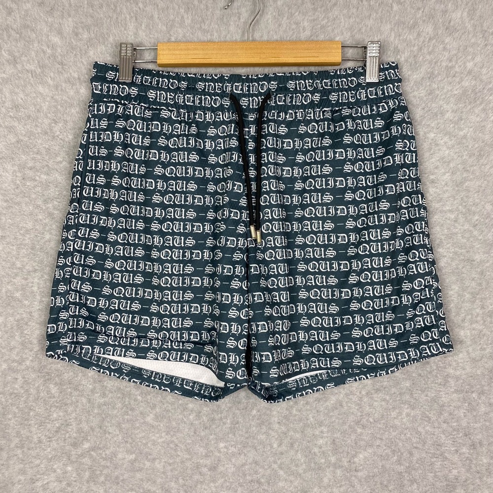Squidhaus Shorts Mens L Green All Over Print